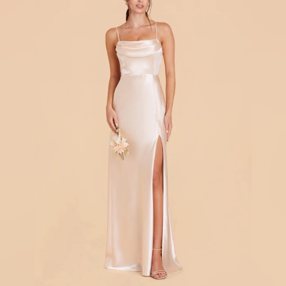 NWT Birdy grey convertible bridesmaid dress in shiny satin - Picture 3 of 6